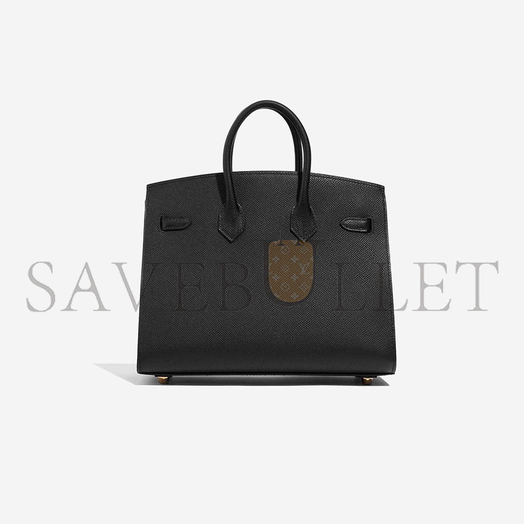 H**mes master birkin 25 epsom leather black gold buckle high end bag h028369cc89 (25*20*13cm)